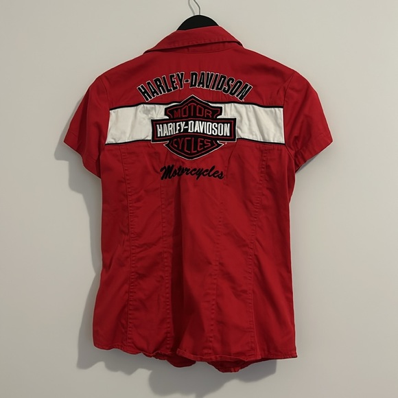 *SOLD* vintage harley davidson zip up work shirt - Picture 4 of 4
